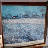 A06. Metropolitan Museum of Art framed Van Gogh in Arles poster. 33”w x 28”h - $24 